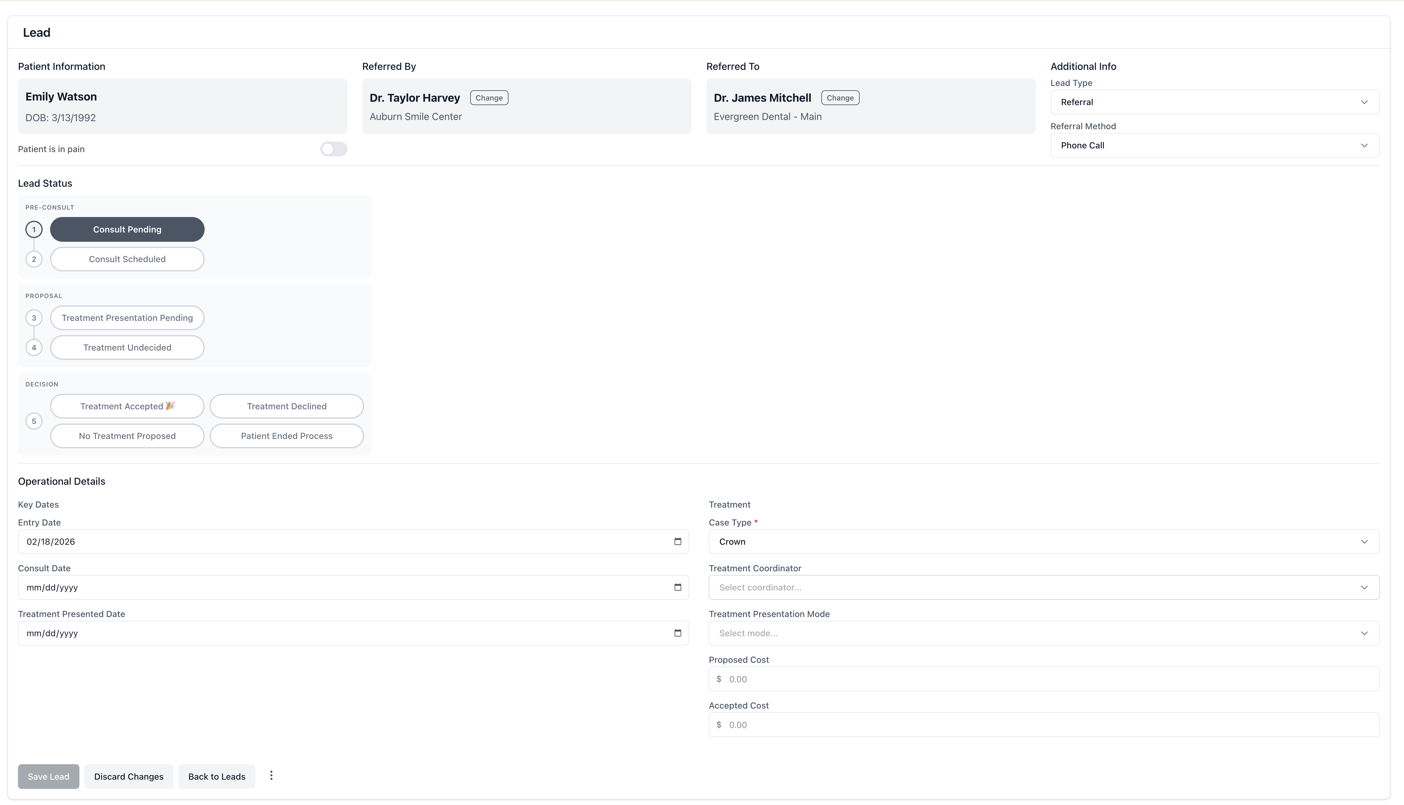 Lead Details and Pipeline View